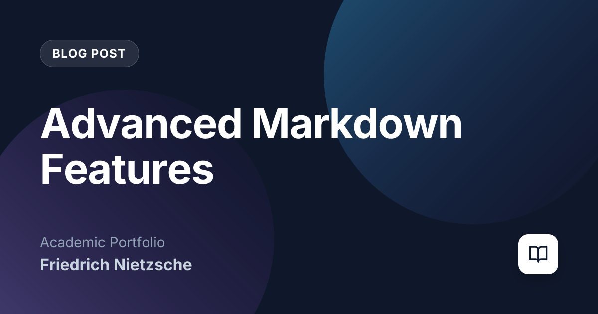Advanced Markdown Features